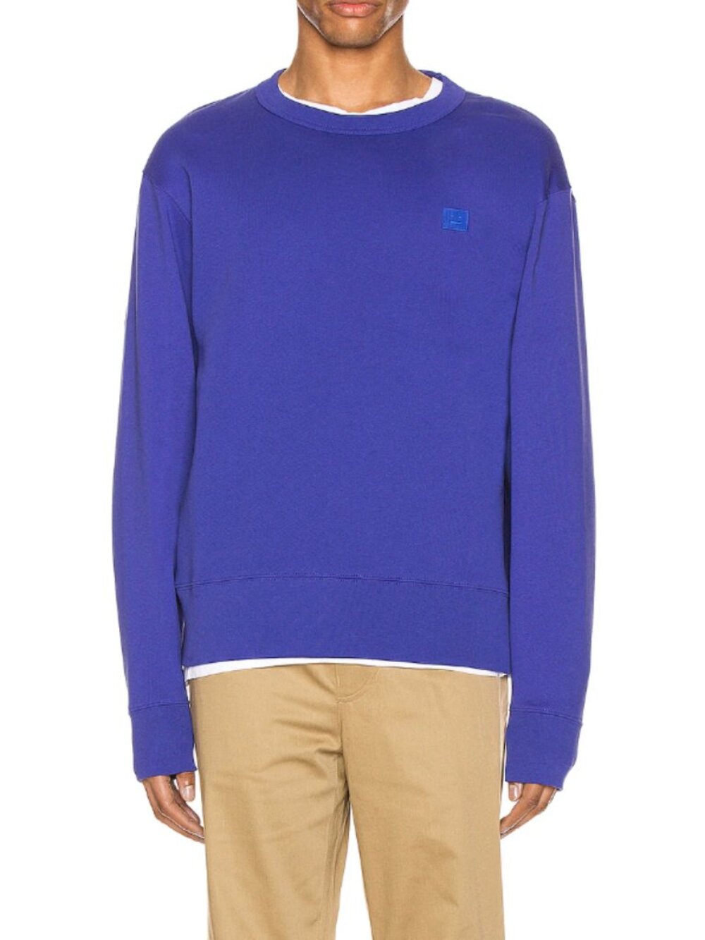 Acne Studios Fairview Face Crewneck Sweatshirt Cobalt Blue Sz L
